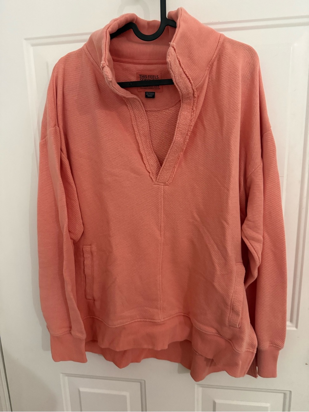 American Eagle Outfitters Coral Pink Cowl Pullover